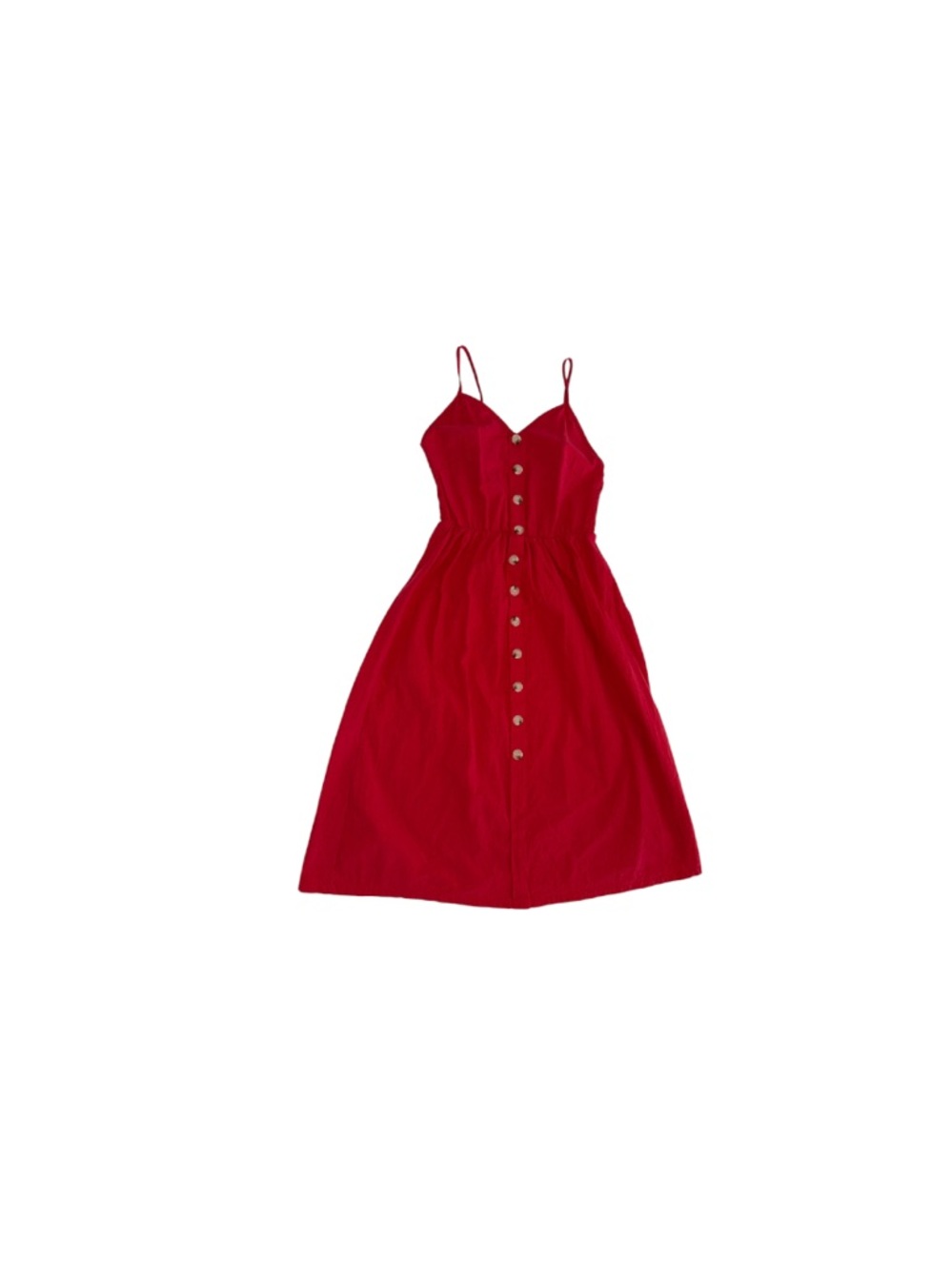 Unbranded Red Button Front Sun Dress - Women’s Size Small